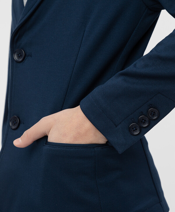 Синий трикотажный пиджак Button Blue