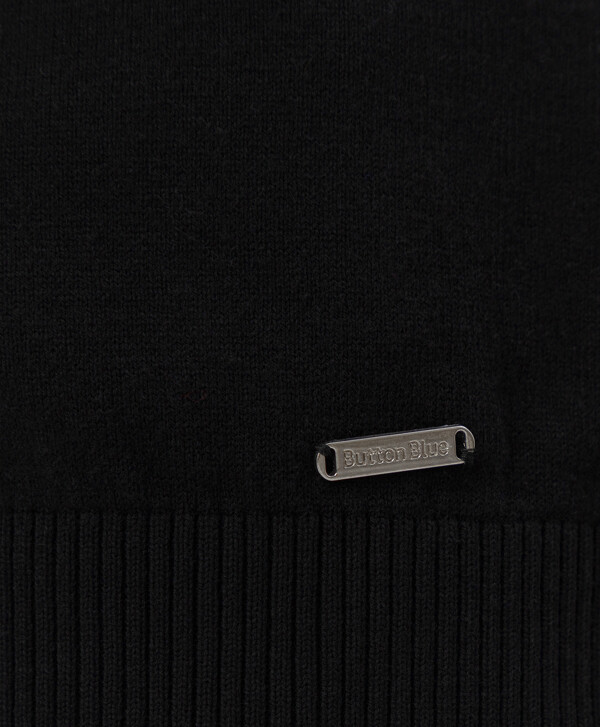 Черный тонкий кардиган Button Blue