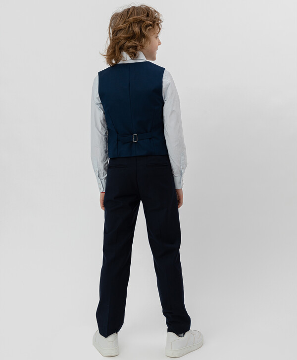 Синий классический жилет Button Blue