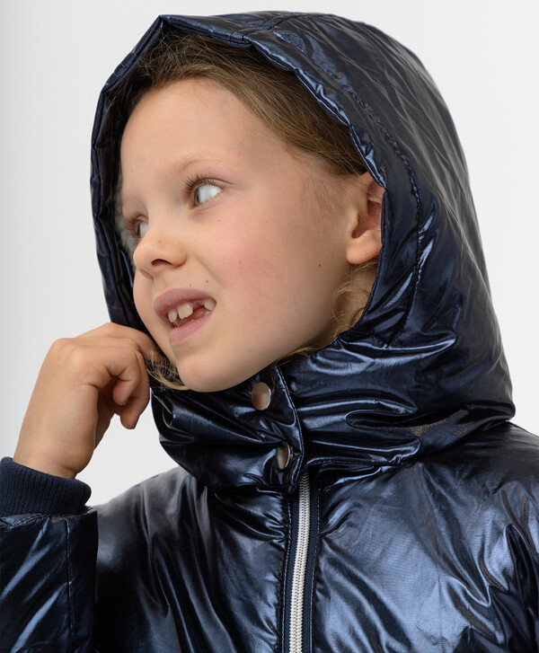 Синее демисезонное пальто Button Blue