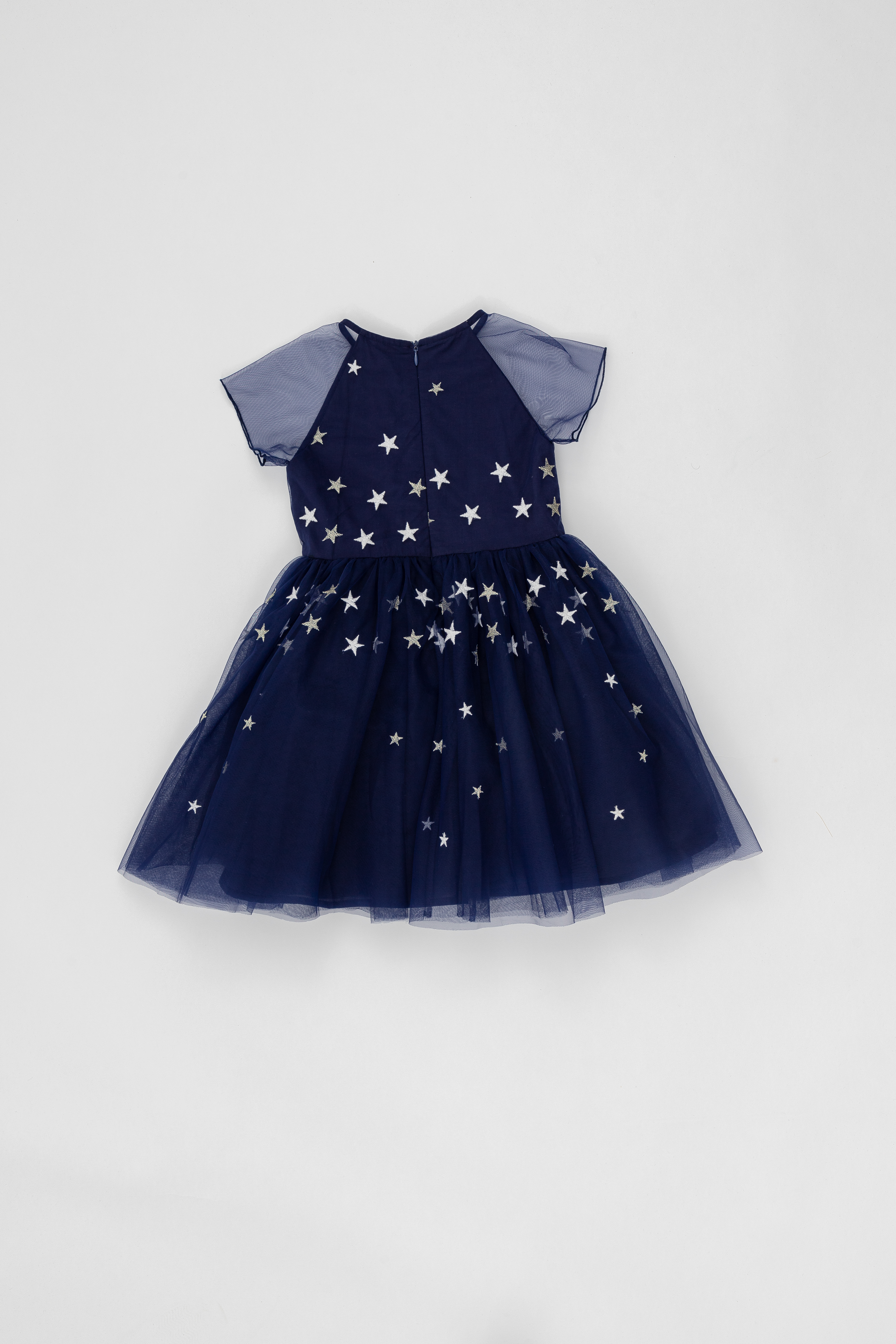 Синее платье с сеткой Button Blue