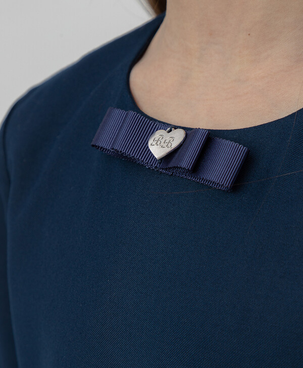 Синее платье с коротким рукавом Button Blue