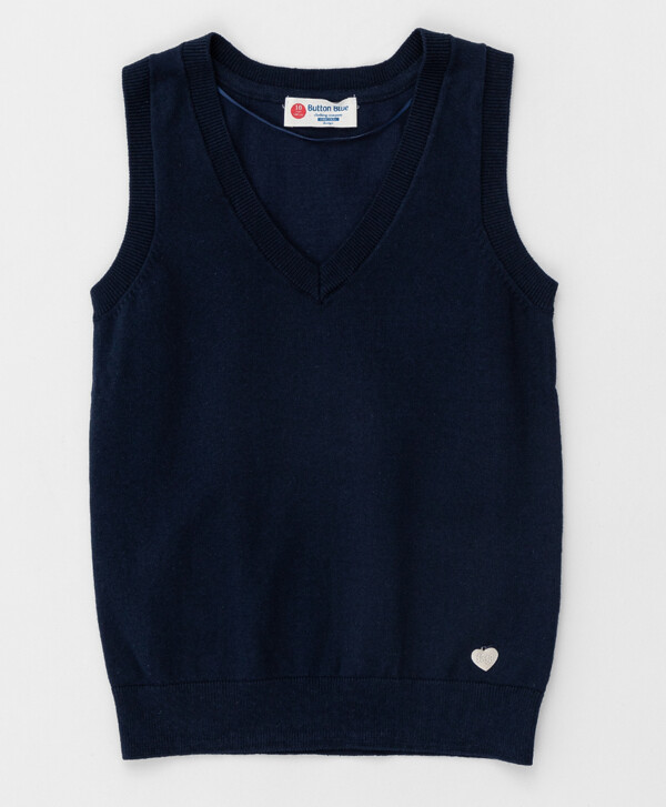 Синий трикотажный жилет Button Blue