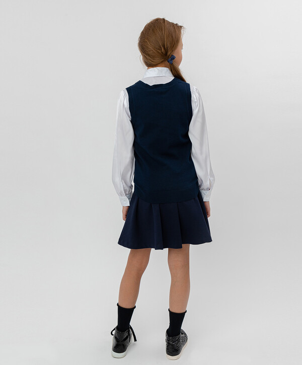 Синий трикотажный жилет Button Blue