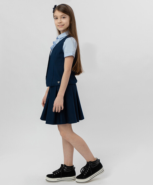 Синий классический жилет Button Blue