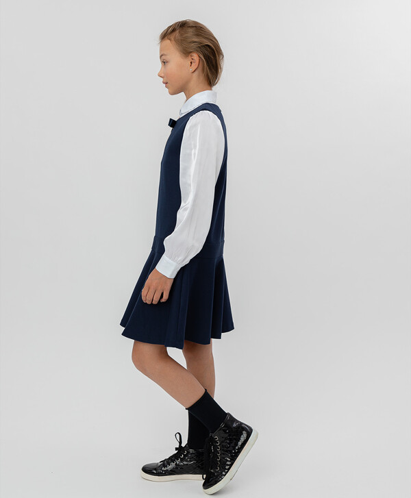 Синее трикотажное платье Button Blue