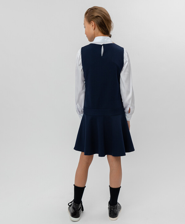 Синее трикотажное платье Button Blue