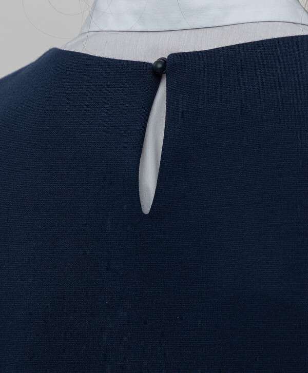 Синее трикотажное платье Button Blue