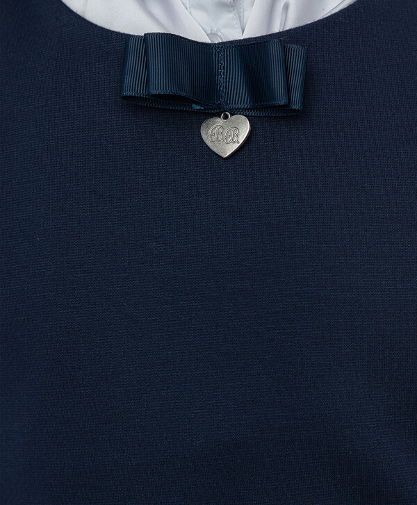Синее трикотажное платье Button Blue