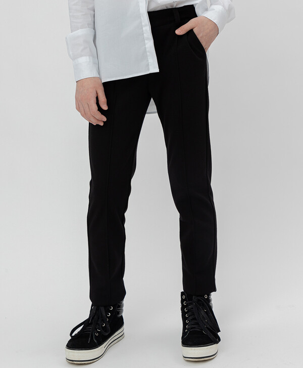 Черные трикотажные брюки Button Blue