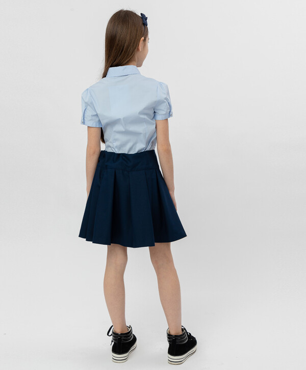 Синяя юбка в складку Button Blue
