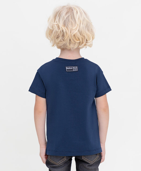 Футболка синяя с коротким рукавом Button Blue