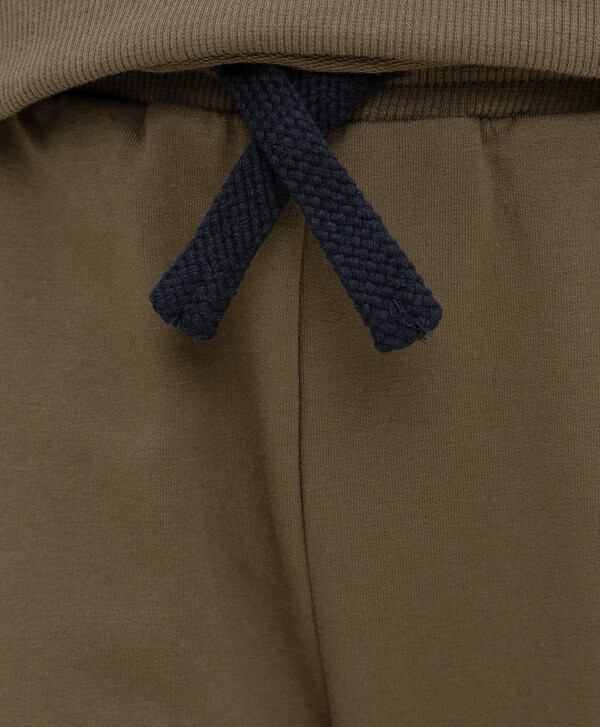 Брюки из футера хаки Button Blue
