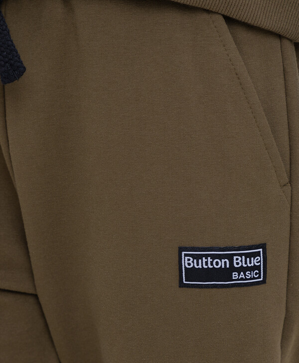 Брюки из футера хаки Button Blue