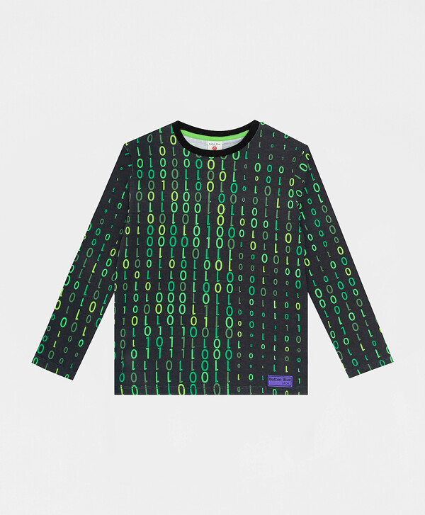 Футболка с длинным рукавом и патчем Button Blue
