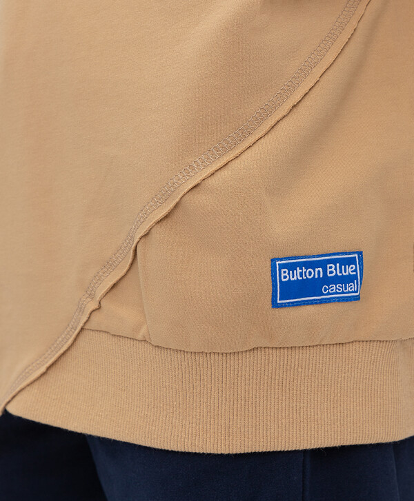 Толстовка с капюшоном коричневая Button Blue