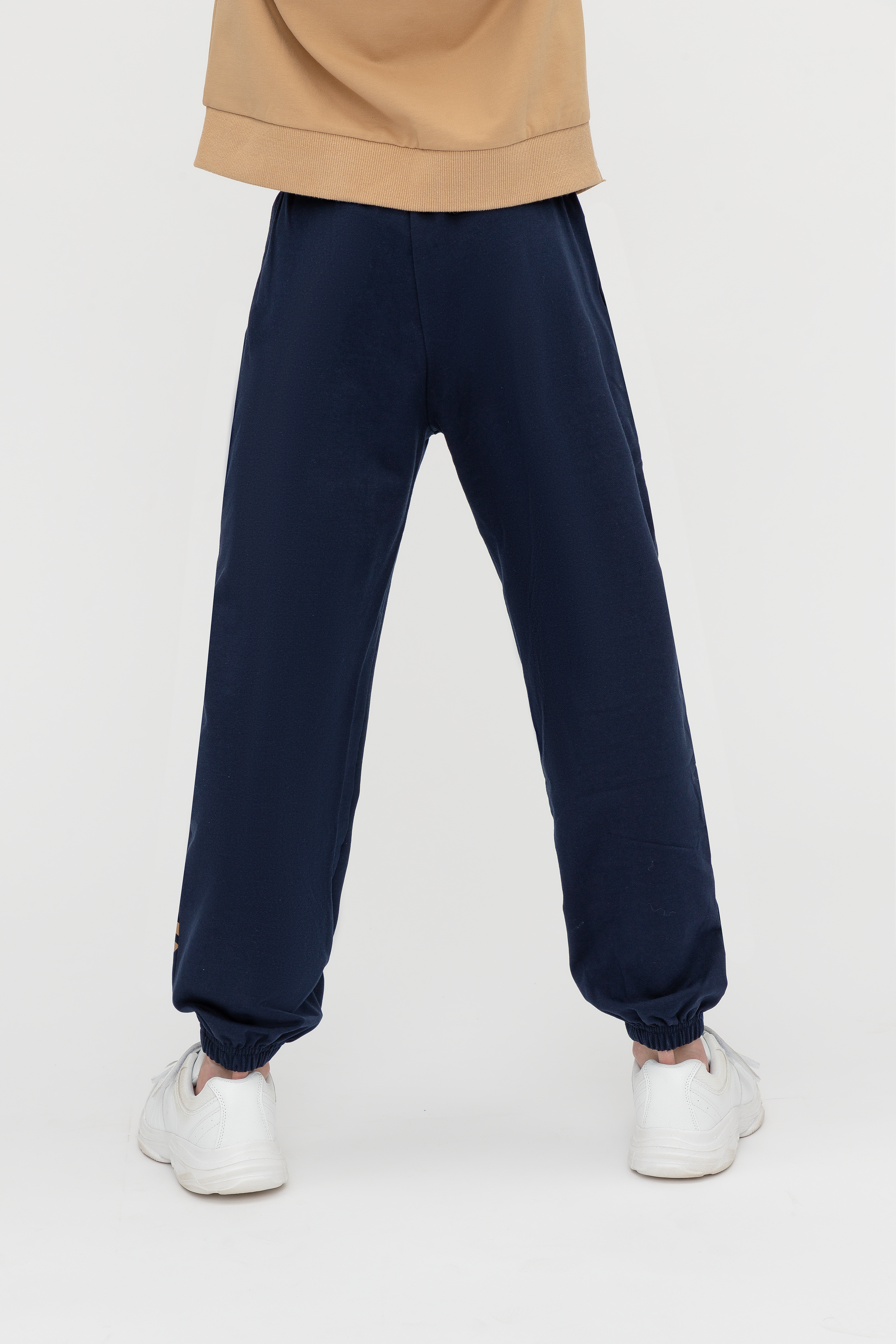 Брюки из футера с эластичным поясом Button Blue