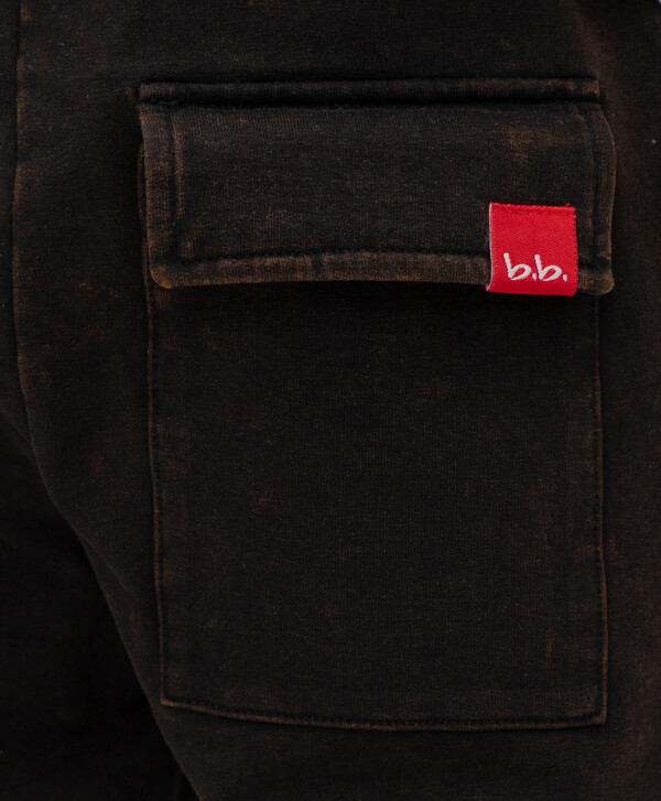 Брюки черные из футера Button Blue