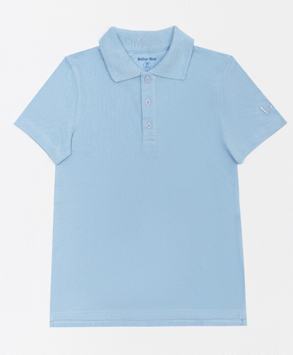 Поло голубое с коротким рукавом Button Blue
