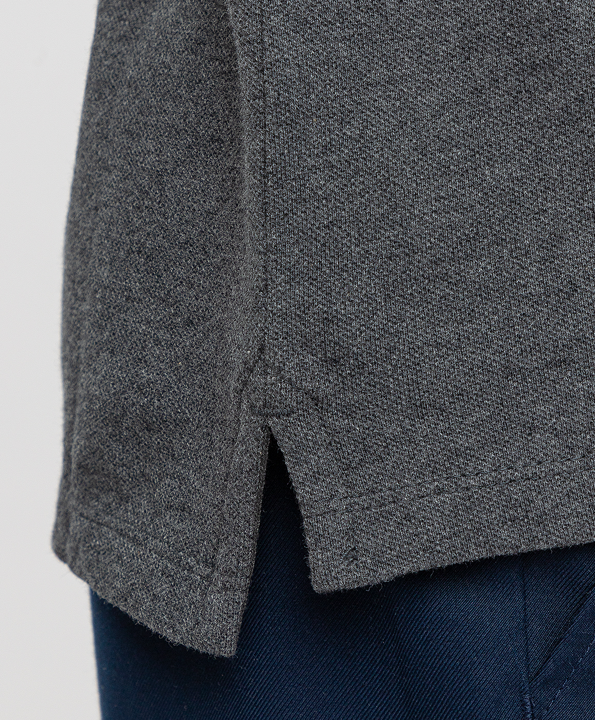 Поло серое с коротким рукавом Button Blue