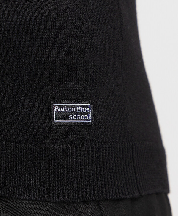 Жилет черный с V-образным вырезом Button Blue