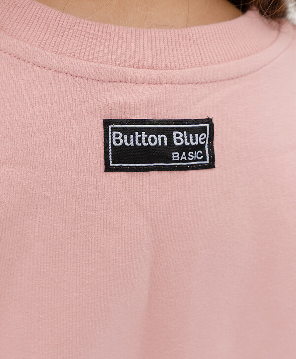 Свитшот из футера розовый Button Blue