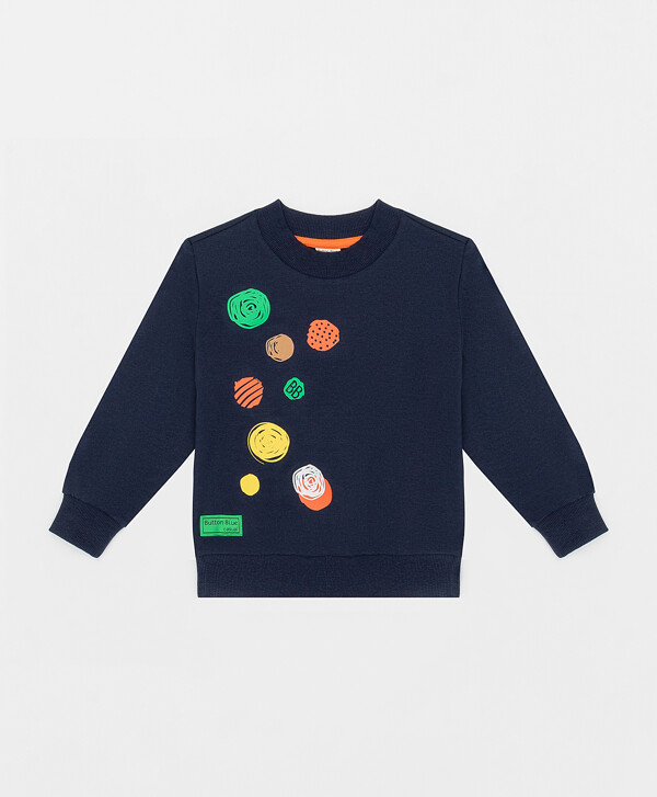 Свитшот с кругами синий Button Blue
