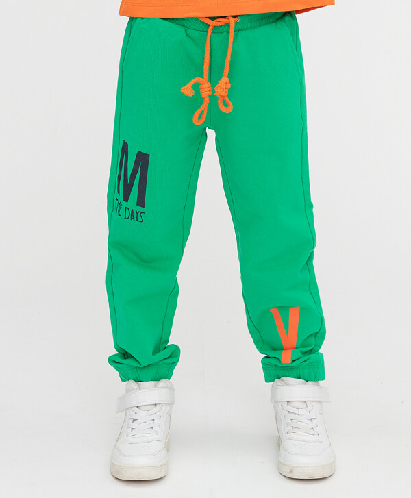 Брюки зеленые с принтом Button Blue