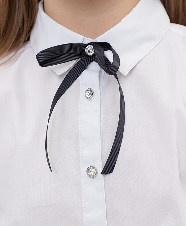 Блузка с галстуком белая Button Blue