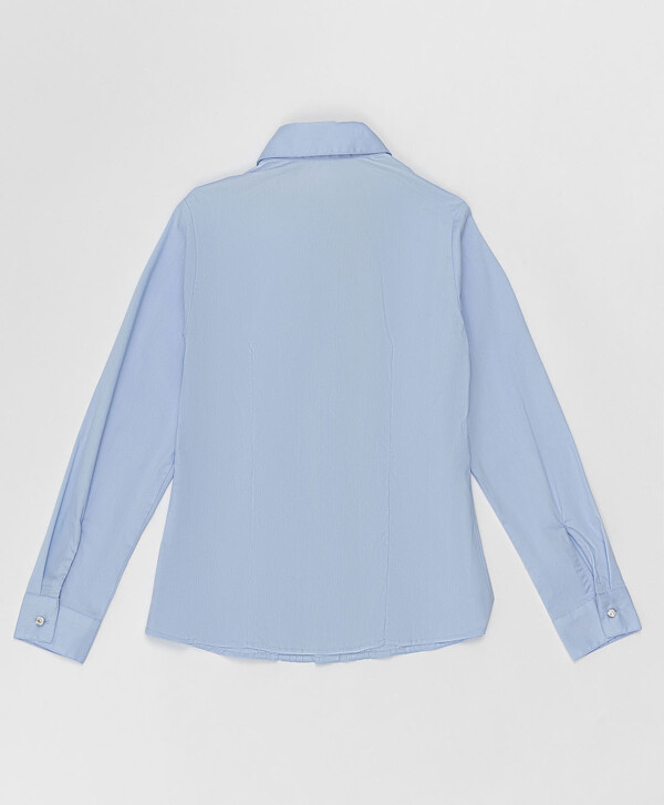 Блузка с галстуком голубая Button Blue