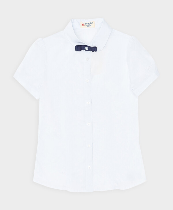 Блузка белая с коротким рукавом Button Blue