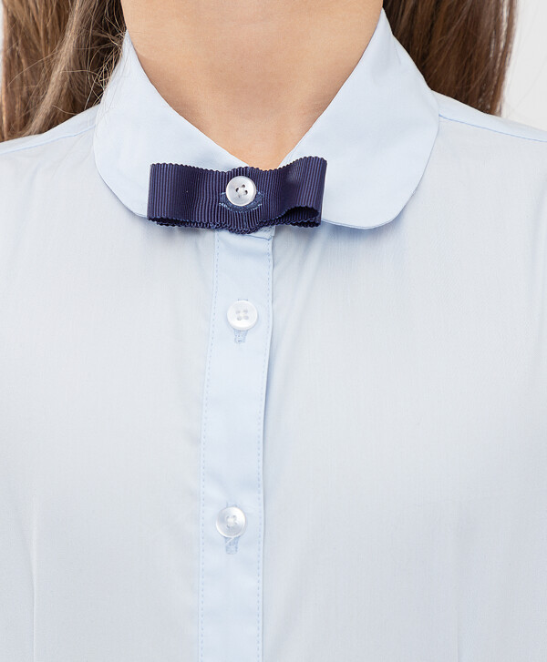 Блузка голубая с коротким рукавом Button Blue