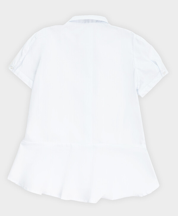 Блузка белая с коротким рукавом Button Blue