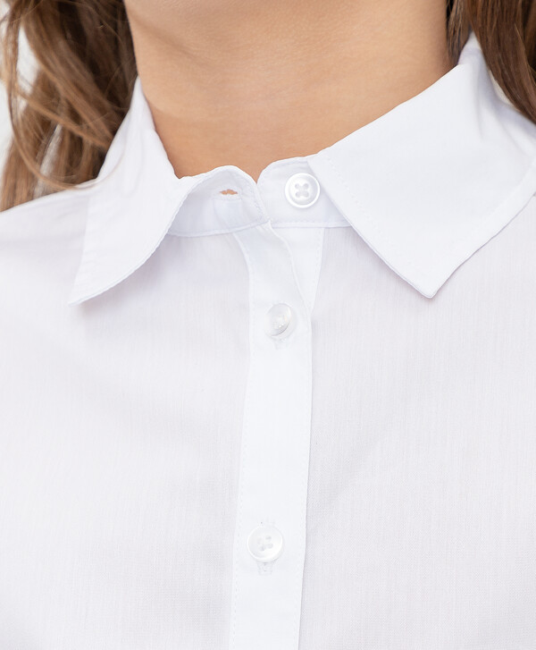 Блузка белая с объемными рукавами Button Blue