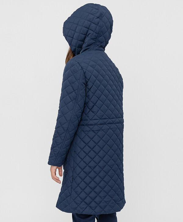 Пальто синее с капюшоном Button Blue