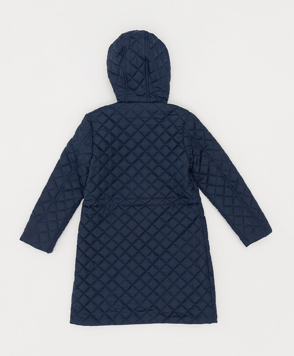 Пальто синее с капюшоном Button Blue
