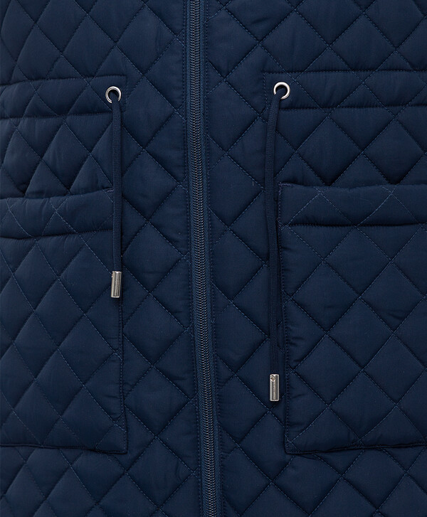 Пальто синее с капюшоном Button Blue