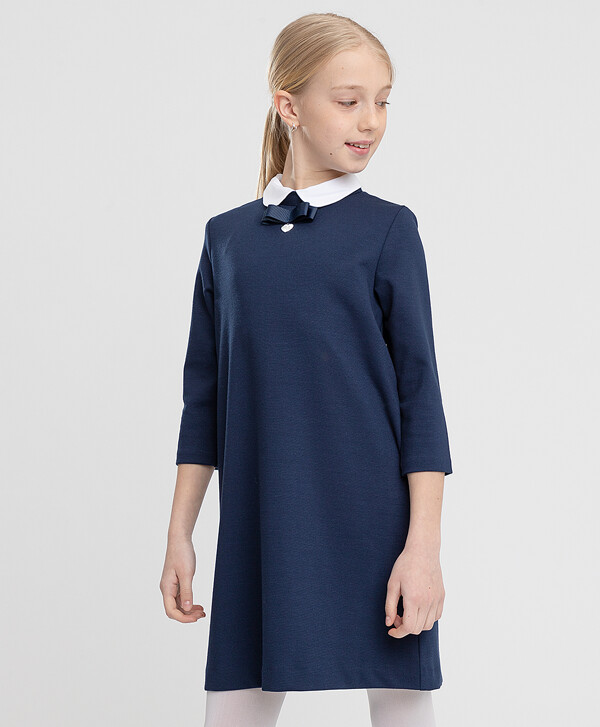 Платье синее с воротником Button Blue