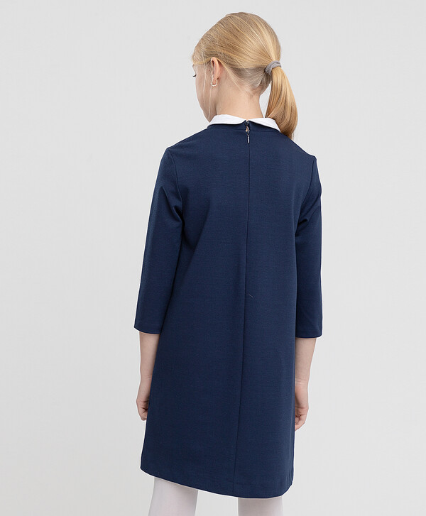 Платье синее с воротником Button Blue