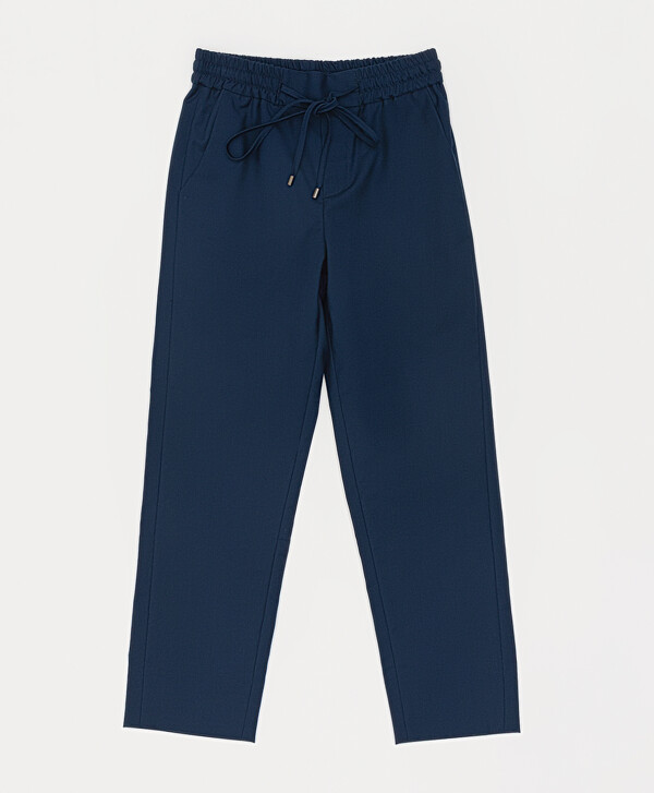 Брюки базовые прямого кроя из мягкой ткани синие Button Blue