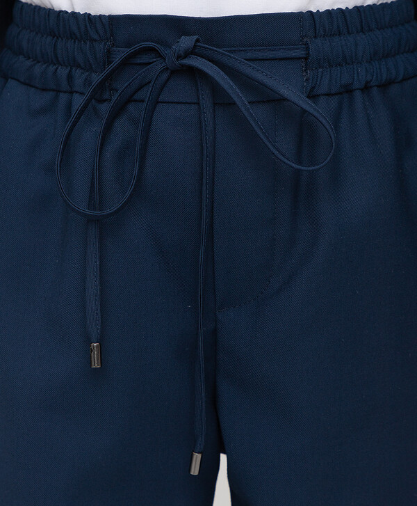 Брюки базовые прямого кроя из мягкой ткани синие Button Blue