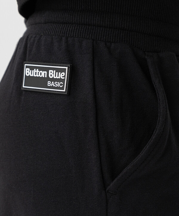 Брюки-джоггеры трикотажные черные Button Blue