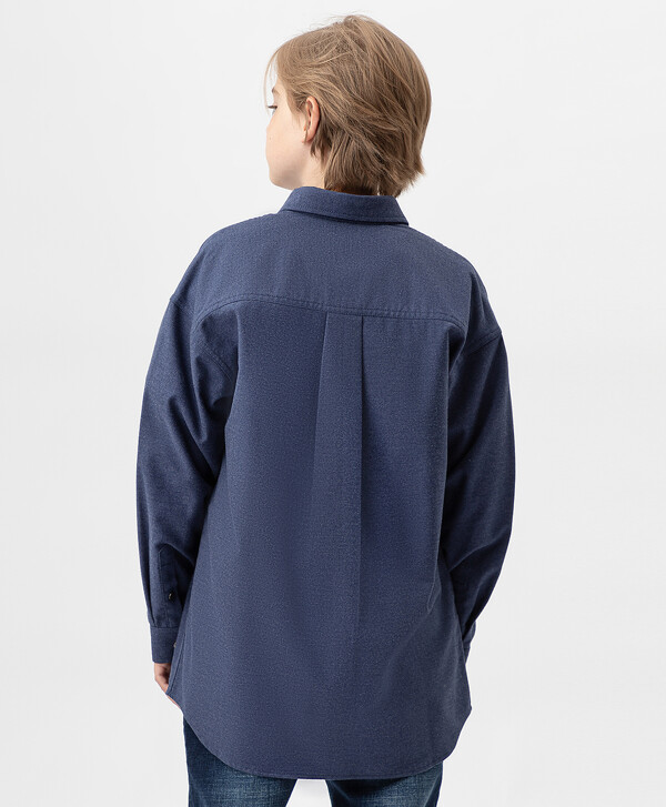 Рубашка фланелевая с длинным рукавом и карманами на груди Button Blue