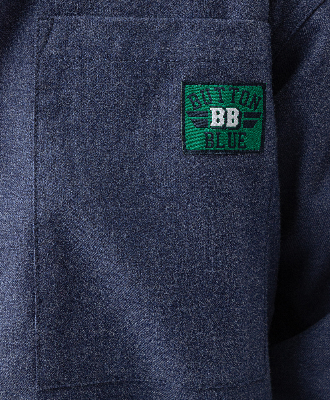 Рубашка фланелевая с длинным рукавом и карманами на груди Button Blue