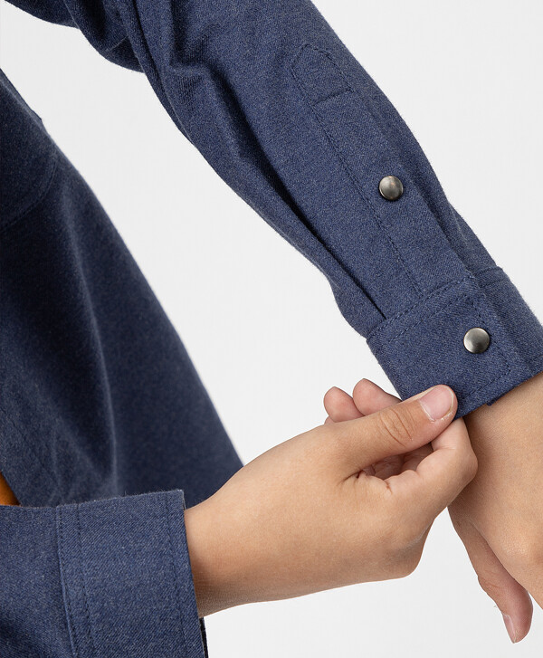 Рубашка фланелевая с длинным рукавом и карманами на груди Button Blue
