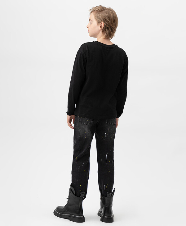 Джинсы relaxed fit черные Button Blue