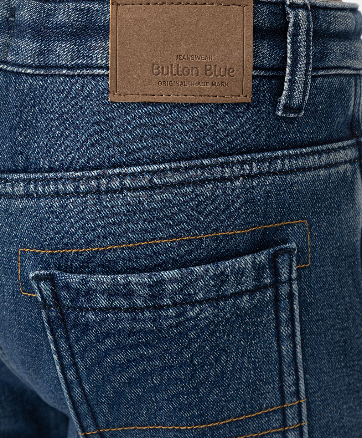 Джинсы regular с подкладкой из флиса синие Button Blue