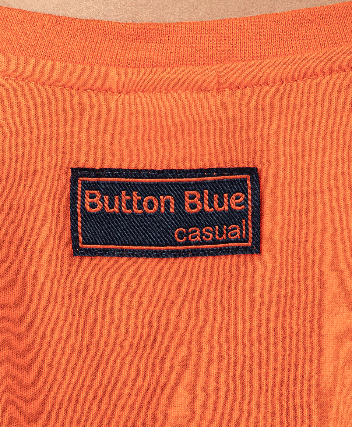 Футболка с принтом оранжевая Button Blue