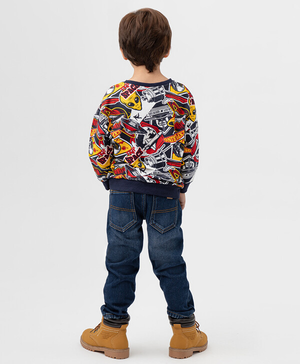 Джинсы dad fit подкладкой синие Button Blue