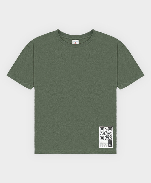 Футболка однотонная с коротким рукавом хаки Button Blue